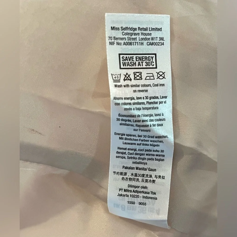 Miss Selfridge Pink/Cream Colored Women’s Size 4 Dress Preloved - Picture 12 of 12